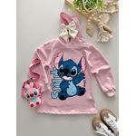 Vestido Moletom Stitch Rosa 