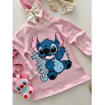 Vestido Moletom Stitch Rosa 