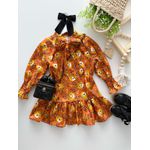 Vestido oncinha Caramelo 