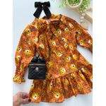 Vestido oncinha Caramelo 