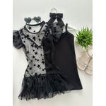 Vestido Tule Estrela Preto