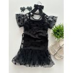 Vestido Tule Estrela Preto