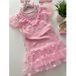 Vestido Tule Estrela Rosa 