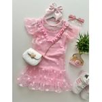 Vestido Tule Estrela Rosa 