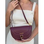 Bolsa Luna Couro Legítimo Bordô