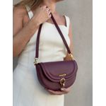 Bolsa Luna Couro Legítimo Bordô
