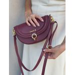 Bolsa Luna Couro Legítimo Bordô