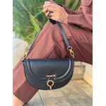 Bolsa Luna Couro Legítimo Preta