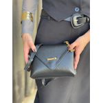 Bolsa Yasmin Couro Legítimo Preta