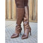 Bota Cano Longo Croco Marrom Donna Clô