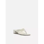 Tamanco Arezzo Branca Salto Baixo Tiras Flip Flop