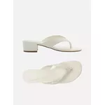 Tamanco Arezzo Branca Salto Baixo Tiras Flip Flop