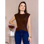 Blusa Transpasse - Marrom