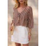 Blusa Chiffon Bordada