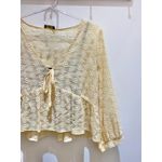 Blusa Chiffon Bordada - Manteiga