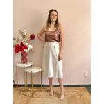 Saia Midi Linho Bolsos