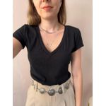 Blusa Decote V - Preta