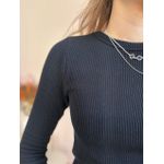 Blusa Wave Manga Longa - Preta