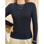 Blusa Wave Manga Longa - Preta