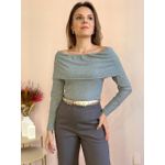 Blusa Alice Ombro a Ombro - Cinza