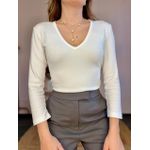Blusa Alvy Decote V - Offwhite