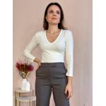 Blusa Alvy Decote V - Offwhite