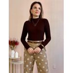 Blusa Wave Gola Alta - Marrom