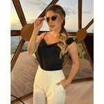 Blusa Assimétrica Degagê - Preta