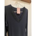 Blusa Mari Canelada Crochê - Preto