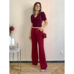 Calça Wide Leg Ananda - Cereja