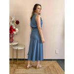 Saia Midi Fernanda - Azul