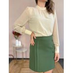 Blusa Chiffon Poá Manga Longa