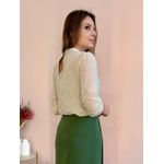 Blusa Chiffon Poá Manga Longa