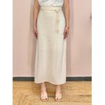 Saia Midi Linho Corda