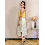 Saia Midi Linho Bordada