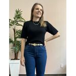 Blusa Cintia Tricô Básica - Preta
