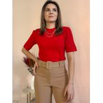 Blusa Cintia Tricô Básica - Vermelha