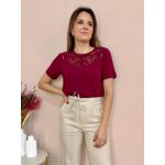Tshirt Monica Bordada - Vinho
