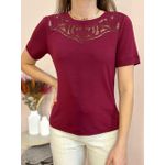 Tshirt Monica Bordada - Vinho