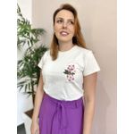 Tshirt Algodão Bordada - Areia