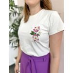 Tshirt Algodão Bordada - Areia
