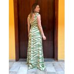 Vestido Longo Folhagem Viscose