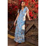 Vestido Longo Tule Floral