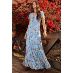 Vestido Longo Tule Floral