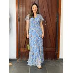Vestido Longo Tule Floral