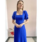 Vestido Alice Linho Midi - Azul