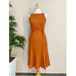 Vestido Linho Midi - Terracota