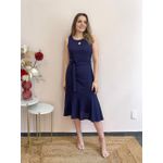 Vestido Linho Midi - Marinho