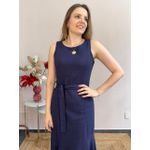 Vestido Linho Midi - Marinho
