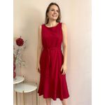 Vestido Linho Midi - Vermelho